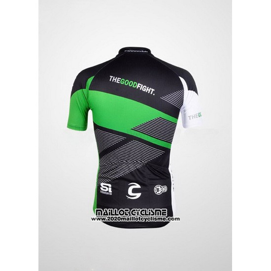 2012 Maillot Ciclismo Cannondale Noir et Vert Manches Courtes et Cuissard